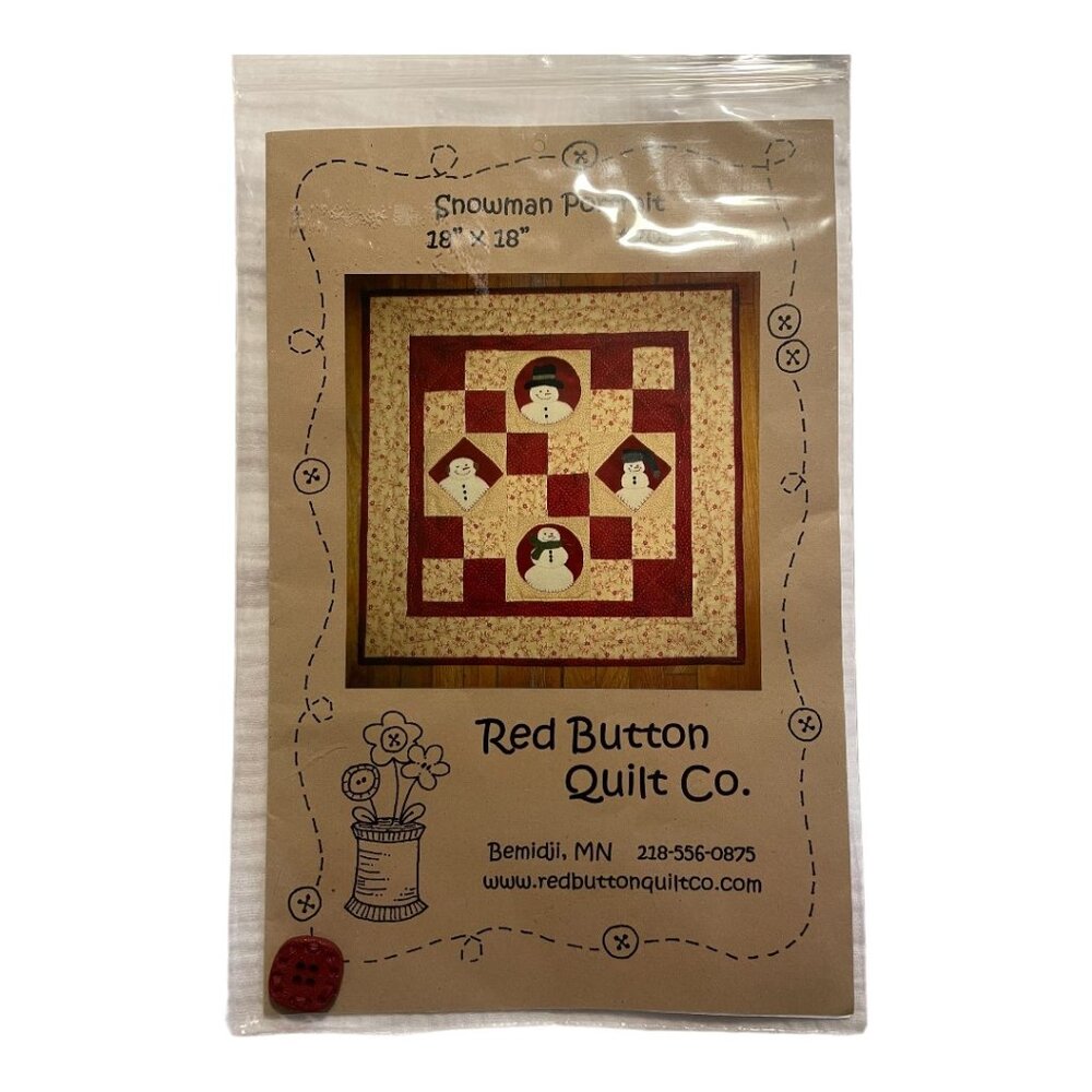 Snowman Portrait Quilt Pattern by Red Button Quilt Co. 2011 NOS
